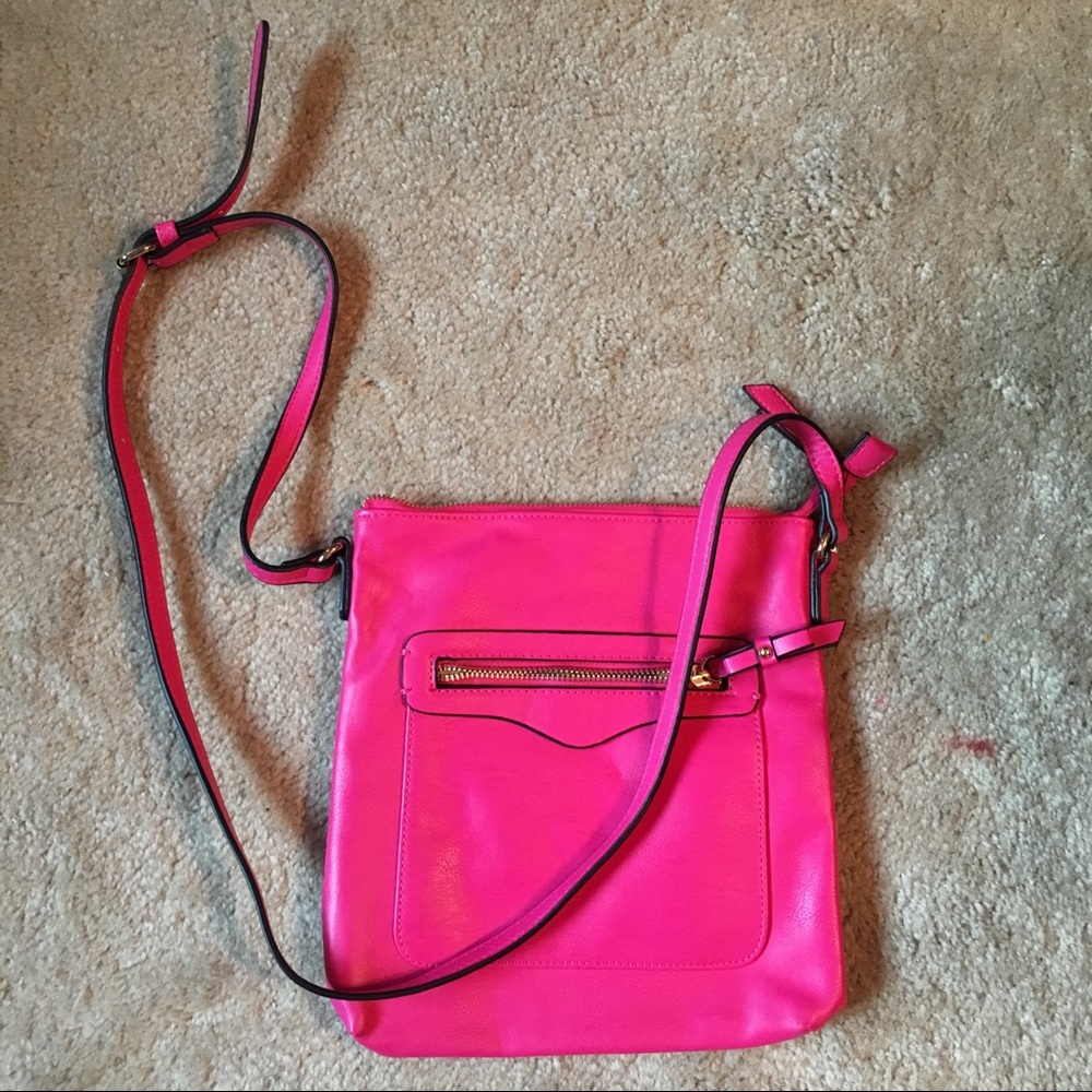 Charming Charlie hot pink crossbody bag